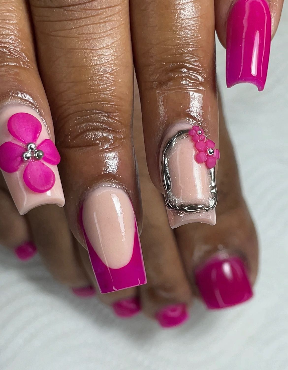 Close-up of perfect nail finish
