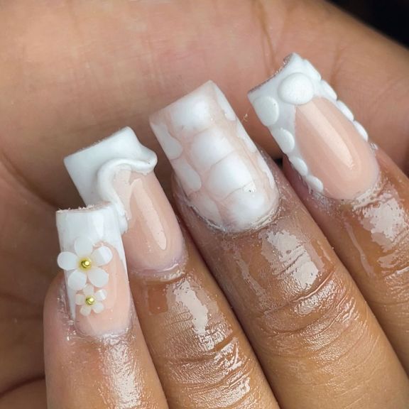 Floral French Tips